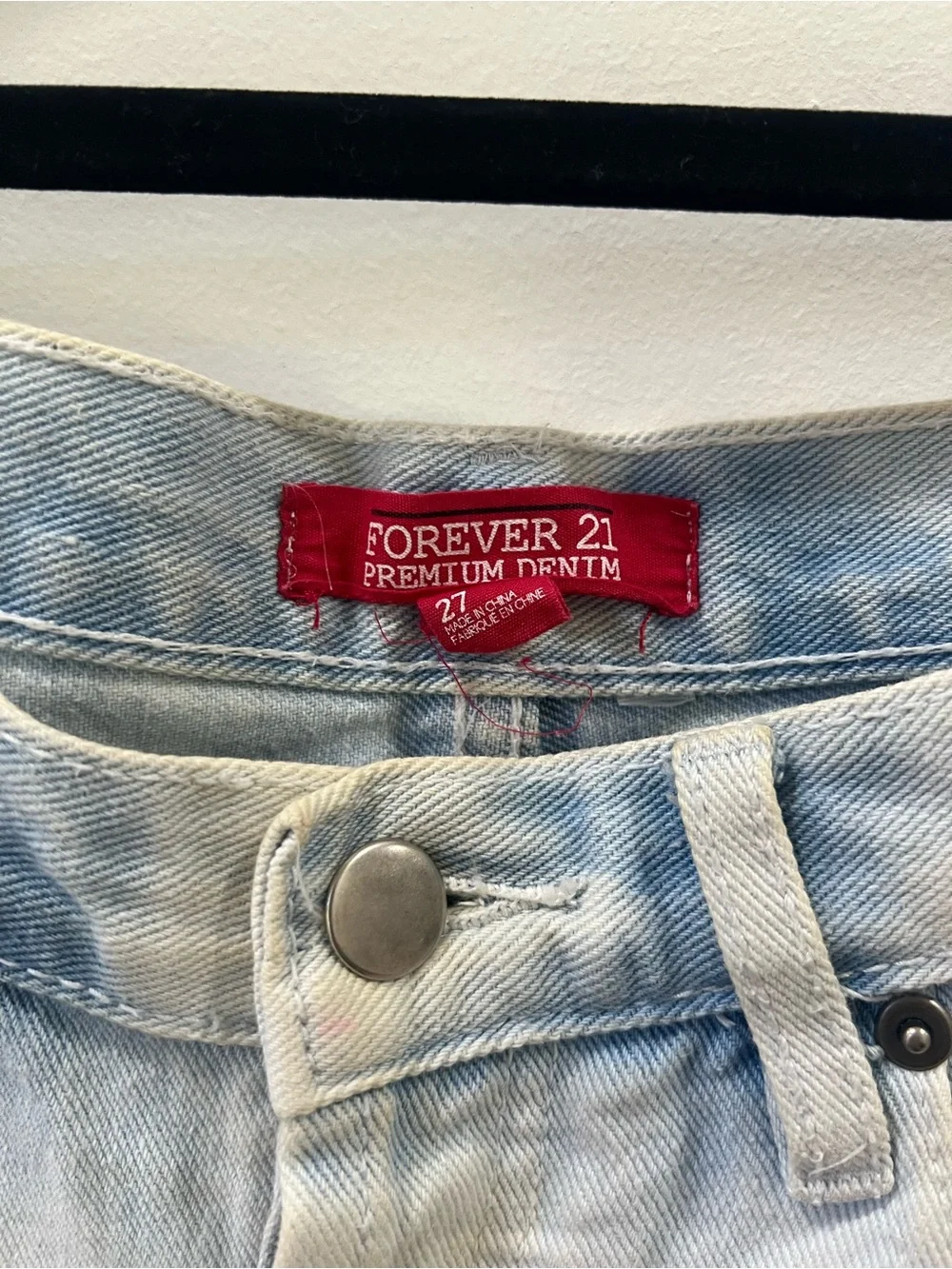 Forever 21 Light Blue Distressed Denim Shorts - Picture 2 of 3